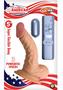 Real Skin All American Whoppers Vibrating Dildo With Balls 5in - Vanilla